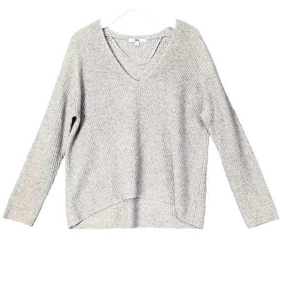 Uniqlo Sweaters - UNIQLO Women Sweater SZ L Wool Cashmere Rib Knit Gray V-neck Pullover Long Sleev